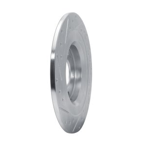 Mitsubishi Outlander PHEV Brake Rotor (1) - Rear Left - R1 Concepts - Drilled & Slotted - Silver - `13-`25